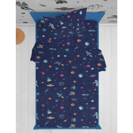 Σεντόνια Παιδικά Space 189 (Σετ 2τμχ) Blue DimCol Μονό 160x240cm 100% Βαμβάκι
