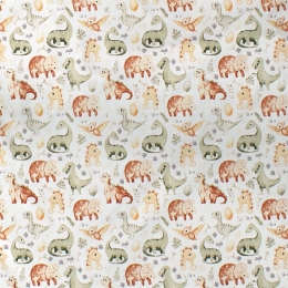 Πάνα Βρεφική Χασέ Dinosaur 515 Beige DimCol 80x80cm 100% Βαμβάκι