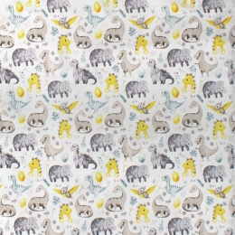 Πάνα Βρεφική Χασέ Dinosaur 516 Grey DimCol 80x80cm 100% Βαμβάκι