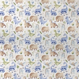 Πάνα Βρεφική Χασέ Dinosaur 517 Sky Blue DimCol 80x80cm 100% Βαμβάκι