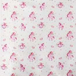 Πάνα Βρεφική Χασέ Unicorn 208 White-Pink DimCol 80x80cm 100% Βαμβάκι