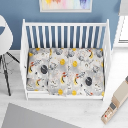 Παπλωματοθήκη Βρεφική Spaceship 187 Grey DimCol 120x160cm 100% Βαμβάκι