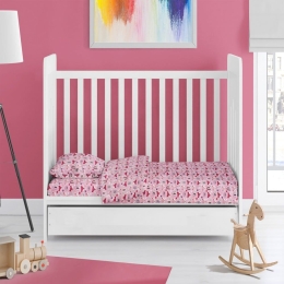 Κατωσέντονο Βρεφικό Με Λάστιχο Fox 525 Pink DimCol Κούνιας 70x155cm 100% Βαμβάκι