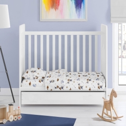 Κατωσέντονο Βρεφικό Με Λάστιχο Wild West 540 Sky Blue DimCol Κούνιας 70x155cm 100% Βαμβάκι