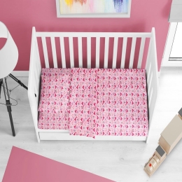 Σεντόνι Βρεφικό Fox 525 Pink DimCol Λίκνου 80x110cm 100% Βαμβάκι
