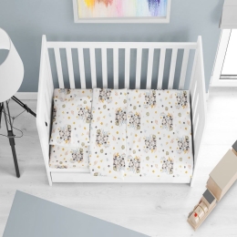 Σεντόνι Βρεφικό Lion Cub 531 Grey DimCol Λίκνου 80x110cm 100% Βαμβάκι