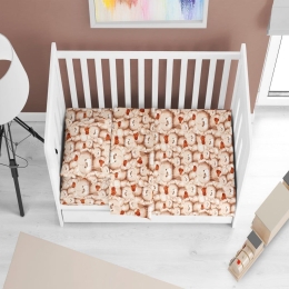 Σεντόνι Βρεφικό Teddy Bear 535 Beige DimCol Λίκνου 80x110cm 100% Βαμβάκι