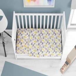 Σεντόνια Βρεφικά Dinosaur 516 (Σετ 3τμχ) Grey DimCol Κούνιας 120x160cm 100% Βαμβάκι