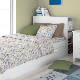 Σεντόνι Παιδικό Dinosaur 517 (Σετ 2τμχ) Sky Blue DimCol Μονό 160x240cm 100% Βαμβάκι