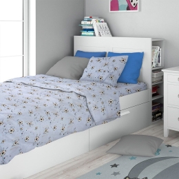 Σεντόνια Παιδικά Football 521 (Σετ 3τμχ) Sky Blue DimCol Μονό 160x240cm 100% Βαμβάκι