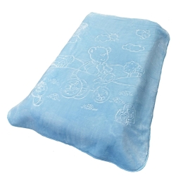 Κουβέρτα Βρεφική Βελουτέ Bicycle Bear 16 Baby Blue DimCol Κούνιας 110x140cm Πολυέστερ
