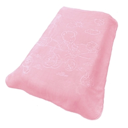 Κουβέρτα Βρεφική Βελουτέ Bicycle Bear 17 Baby Pink DimCol Κούνιας 110x140cm Πολυέστερ