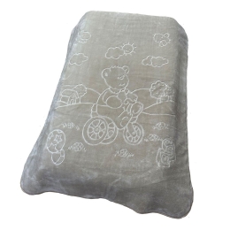 Κουβέρτα Βρεφική Βελουτέ Bicycle Bear 19 Light Beige DimCol Κούνιας 110x140cm Πολυέστερ