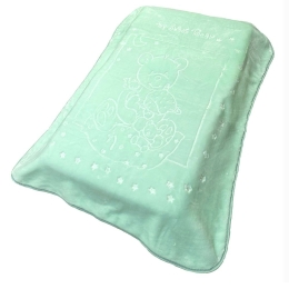 Κουβέρτα Βρεφική Βελουτέ Sweet Bear 15 Mint DimCol Κούνιας 110x140cm Πολυέστερ
