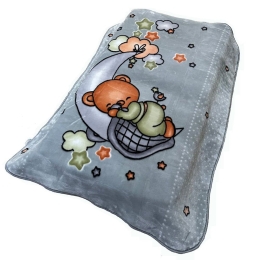 Κουβέρτα Βρεφική Βελουτέ Crescent Moon 33 Light Grey DimCol Κούνιας 110x140cm Πολυέστερ