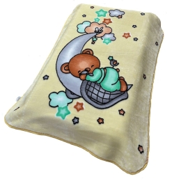 Κουβέρτα Βρεφική Βελουτέ Crescent Moon 34 Light Beige DimCol Κούνιας 110x140cm Polyester