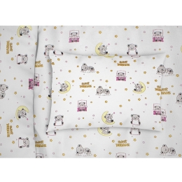 Μαξιλαροθήκη Παιδική Sweet Dreams 553 White-Pink DimCol 50Χ70 100% Βαμβάκι