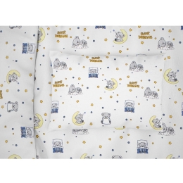 Μαξιλαροθήκη Παιδική Sweet Dreams 554 White-Sky Blue DimCol 35X45 100% Βαμβάκι