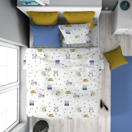 Πάπλωμα Παιδικό Sweet Dreams 554 White-Sky Blue DimCol Μονό 160x240cm 100% Βαμβάκι