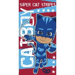 Πετσέτα Θαλάσσης Παιδική Βελουτέ Disney PJ Masks 28 Red-Blue DimCol Θαλάσσης 70x140cm 100% Βαμβάκι