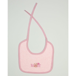 Σαλιάρα Με Κέντημα Baby Bear 162 Pink DimCol 25x25cm 100% Βαμβάκι
