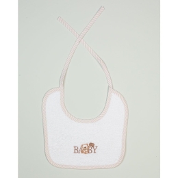 Σαλιάρα Με Κέντημα Baby Bear 163 White DimCol 25x25cm 100% Βαμβάκι
