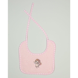 Σαλιάρα Με Κέντημα Little Angel 141 Pink DimCol 25x25cm 100% Cotton