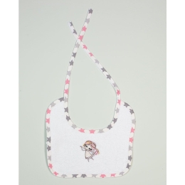 Σαλιάρα Με Κέντημα Little Angel 142 White DimCol 25x25cm 100% Cotton