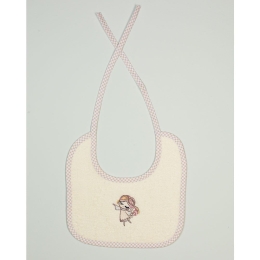 Σαλιάρα Με Κέντημα Little Angel 143 Ecru DimCol 25x25cm 100% Cotton