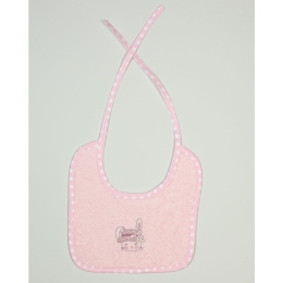 Σαλιάρα Με Κέντημα Rabbit Girl 146 Pink DimCol 25x25cm 100% Cotton