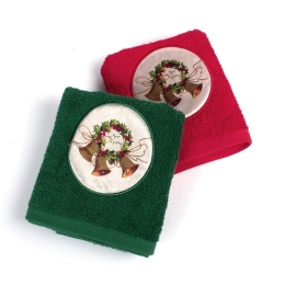 Πετσέτες Χριστουγεννιάτικες Jingle Bells (Σετ 2τμχ) Red-Green DimCol Σετ Πετσέτες
