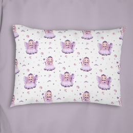 Μαξιλαροθήκη Παιδική Fairy 86 White-Lilac DimCol 50Χ70 100% Βαμβακερή Φανέλα