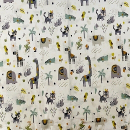 Πάνα Χασέ Bebe Zoo 557 White-Grey DimCol 80x80cm 100% Βαμβάκι
