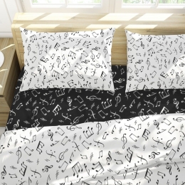 Πάπλωμα Πεντάγραμμο 444 Black-White DimCol Μονό 160x240cm Βαμβάκι-Πολυέστερ