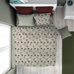 Παπλωματοθήκη Παιδική Big Cats 27 Light Olive DimCol Μονό 160x240cm 100% Βαμβακερή Φανέλα
