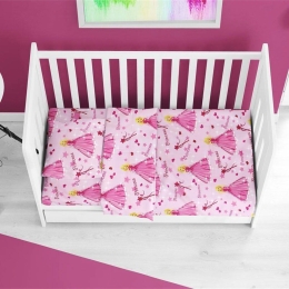 Παπλωματοθήκη Βρεφική Princess 392 Pink DimCol 120x160cm Βαμβάκι-Πολυέστερ