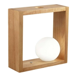 Φωτιστικό Επιτραπέζιο Kark 3669-30-215 5W Led 30x30cm Oak Fabas Luce Ξύλο,Γυαλί