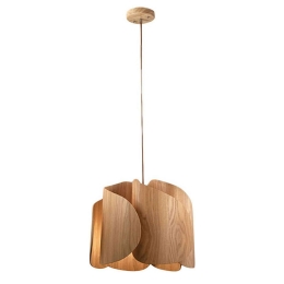 Φωτιστικό Οροφής Pevero 3672-40-132 1x40W E27 Φ42cm 200cm Natural Wood Fabas Luce Ξύλο