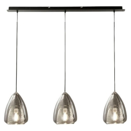 Φωτιστικό Οροφής - Ράγα Britton 3673-48-126 3x40W E27 112x200cm Fume Fabas Luce Μέταλλο,Γυαλί