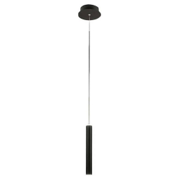 Φωτιστικό Οροφής Prado 3685-40-101 6,5W Led Φ3,7cm 200cm Black Fabas Luce Μέταλλο, Μεθακρυλικό