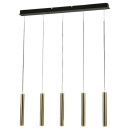 Φωτιστικό Οροφής - Ράγα Prado 3685-48-209 33W Led Φ3,7 90x200cm Black-Brass Fabas Luce Μέταλλο, Μεθακρυλικό