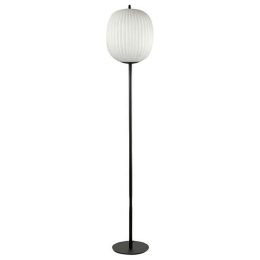 Φωτιστικό Δαπέδου Domizia 3689-10-101 40W E27 Φ32cm 178cm Black Fabas Luce Μέταλλο,Γυαλί