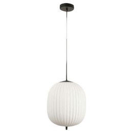 Φωτιστικό Οροφής Domizia 3689-45-101 40W E27 Φ32cm 200cm Black Fabas Luce Μέταλλο,Γυαλί