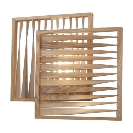 Φωτιστικό Τοίχου - Απλίκα Loft 3690-21-132 18W Led 43x39cm Natural Wood Fabas Luce Ξύλο