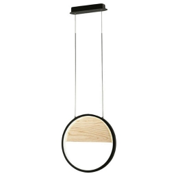 Φωτιστικό Οροφής Pierre 3695-40-101 29W Led Φ40cm 30x200cm Black Fabas Luce Μέταλλο,Ξύλο