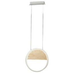 Φωτιστικό Οροφής Pierre 3695-40-102 29W Led Φ40cm 30x200cm White Fabas Luce Μέταλλο,Ξύλο