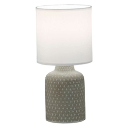 Φωτιστικό Επιτραπέζιο 6694 BG 1XE14 40W Φ10,5cm 32cm Beige-White Perenz Κεραμικό,Ύφασμα