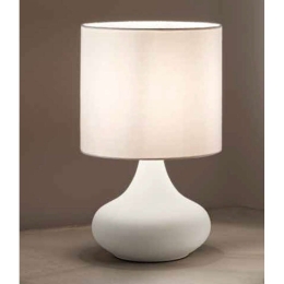 Φωτιστικό Επιτραπέζιο 6504 B 1XE27 MAX 40W Φ20cm 33,5cm Με Αμπαζούρ White Perenz Μέταλλο,Ύφασμα