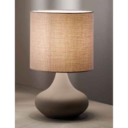 Φωτιστικό Επιτραπέζιο 6504 TO 1XE27 MAX 40W Φ20cm 33,5cm Με Αμπαζούρ Grey Perenz Μέταλλο,Ύφασμα