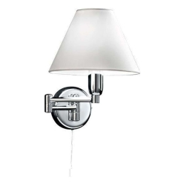 Φωτιστικό Τοίχου - Απλίκα 4016 CL 1XE14 40W 33x25cm Chrome Με Αμπαζούρ White Perenz Μέταλλο,Ύφασμα